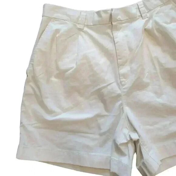 Gap Women's Ivory Cotton/Spandex Elastic Back Waist & Pleated Front Shorts w Poc - Picture 4 of 10
